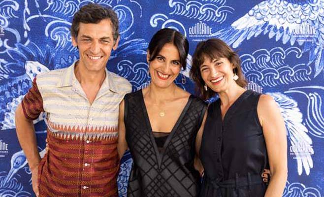 Première mondiale de EL AGUA à la Semaine de la Critique à Cannes : David Epiney, Elena López Riera, Eugenia Mumenthaler. Photo : Silje Paul